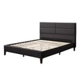 thumbnail image 4 of CorLiving Emerson Upholstered Adult Queen Platform Bed with Slats and Tufted Headboard - No Box Spring Required, Dark Grey, 4 of 6