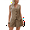Khaki, variant on V-Neck Button-Decorated Vest Shorts Short Two-Piece Suit  M
