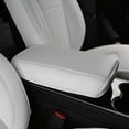 thumbnail image 3 of Tesla Model 3, Y, Leather Center Console Armrest Cover, White, 3 of 5