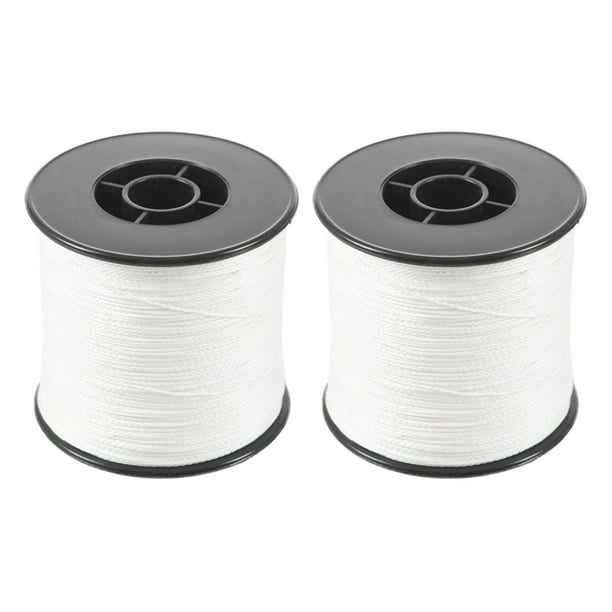2piezas 500M 100Lb 0.5 mm Super Fuerte Línea de Pesca Pe 4 Hilos Color: Blanco