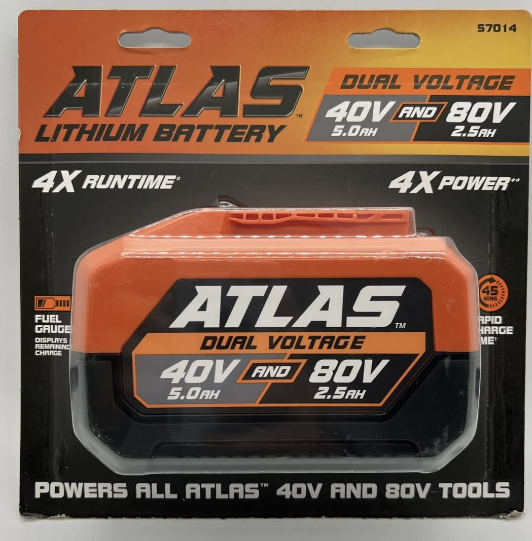 ATLAS KIT 40V AND 80V DUAL CHARGER AND 80V 2.5 AH 40V 5.0 BATTERY