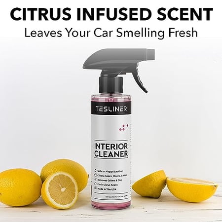 Tesla Seat Cleaner & Stain Remover - Biodegradable, Safe on Black & White Vegan Leather, Interior Tesla Cleaning Products for Seats, Dash, Console | Tesla Model 3 Y S X Car Accessories for 2024