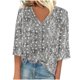 thumbnail image 1 of Blusas de Manga Corta para las Mujeres de Moda Sólida Camiseta Casual con Cuello en V, Ligero Top de Verano para Diario, 1 of 3