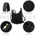 thumbnail image 3 of Vintage Fringe Hobo Bag for Women Black Fringe Purse Fringe Satchel Tassel Bag Fringe Shoulder Bag, 3 of 6
