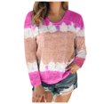 thumbnail image 2 of Womens Blouse,Women's Color Block Tie-Dye Patchwork Crew-Neck T-Shirt Casual Tee Tops（S-5XL）, 2 of 5