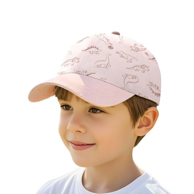 Toddler Baseball Cap Kids Toddler Dinosaur Print Baseball Cap with Adjustable Snapback Breathable Sun Protection Sun Ha Casquette Enfant Fille Red 2 Years-5 Years