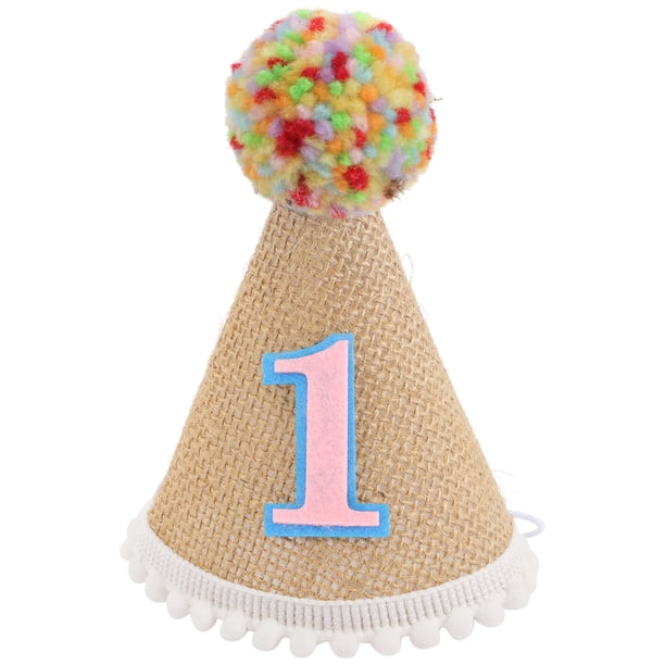 KAKOWELY Diadema con gorro para niño pequeño, sombrero para primer cumpleaños, decoración para fiesta de primer cumpleaños, accesorio fotográfico