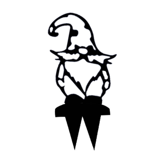 Blue Santa Gnome Elf silueta estaca arte hadas jardín patio decoración del hogar