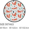 thumbnail image 3 of GZHJMY Kids Round Nursery Area Rug 4 ft Fox Patterns Washable Non-Slip Small Round Area Rug Throw Soft Cute Nursery Rug Non-Shed Lightweight Bathroom Rug for Bedroom Dorm Kids Room Carpet Runner, 3 of 6