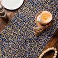 thumbnail image 4 of Table Runner - 60 Inch Long, Vintage Mediterranean Kitchen Dining Table Runner Dresser Scarves, Retro Morocco Abstract Art Brown Blue Farmhouse Decor for Coffee Tables Wedding Party Banquet, 4 of 8