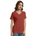 thumbnail image 3 of Women's Ultra-Soft V-Neck Short Sleeve Trendy Casual T-Shirt, 3 of 6