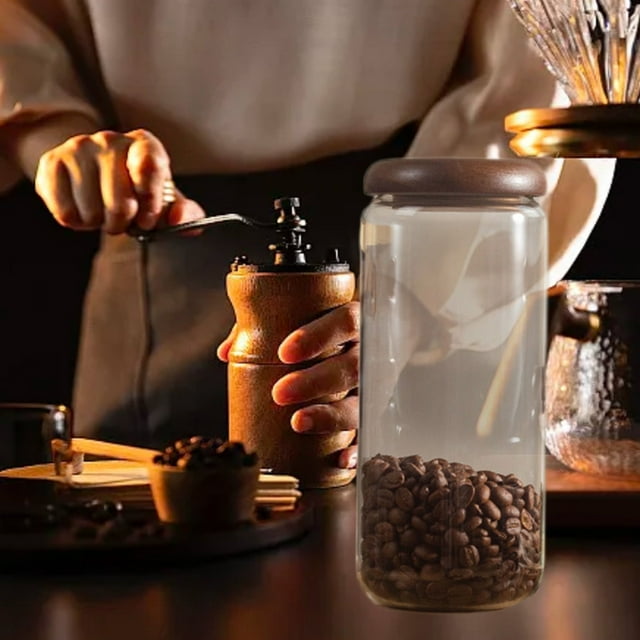 Frascos de vidrio de grado alimenticio con cierre hermético (oferta navideña) - Juego de recipientes transparentes de varios tamaños para café, frutos secos y cereales - Recipientes de cocina