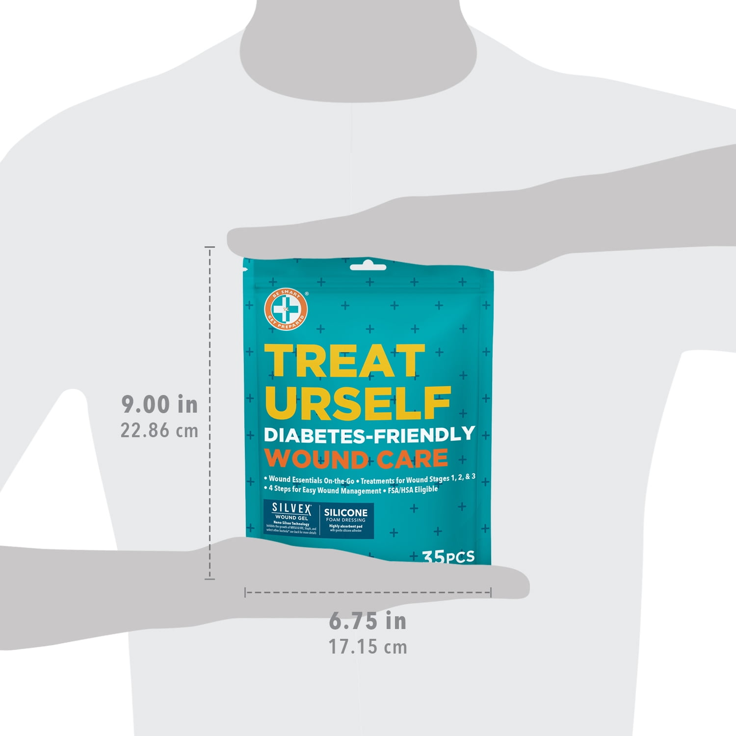 (2 pack) Be Smart Get Prepared, Treat Urself, Diabetes-Friendly Wound Care Kit, 35 Pieces