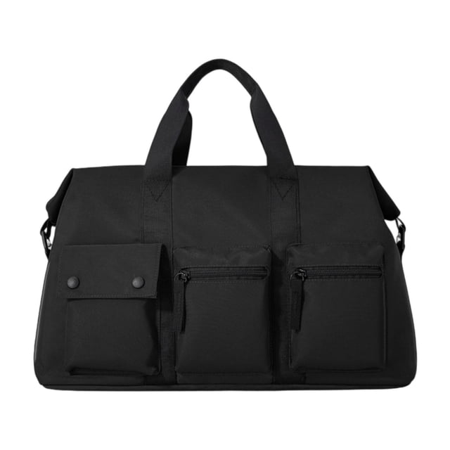 Bolsa de gimnasia Bolsa de lona para hombres multipropósito, liviano con bolsillo de bolsillo portátil de semanario para el gimnasio de entrenamiento Negro