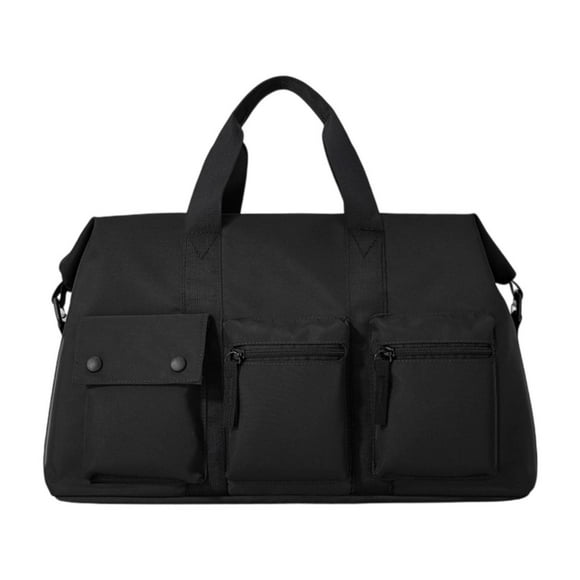 Bolsa de gimnasia Bolsa de lona para hombres multipropósito, liviano con bolsillo de bolsillo portátil de semanario para el gimnasio de entrenamiento Negro