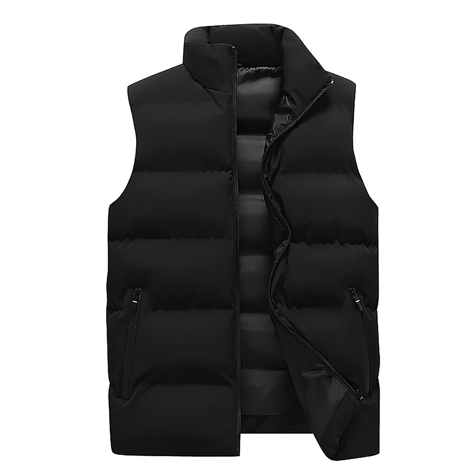 YYDGH Men's Winter Padded Puffer Vest Outdoor Stand Collar Sleeveless ...