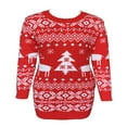 thumbnail image 4 of Femmes Chandail de Noël Robe Renne Flocon de Neige Tricot Pull à Manches Longues, 4 of 6