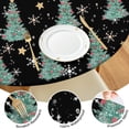 thumbnail image 4 of Black Christmas Tree Pattern Round Fitted Tablecloth with Elastic Edge,Dining Table Cover Waterproof,Outdoor Round Tablecloth for Camping,Dining,Indoor and Outdoor, 4 of 7