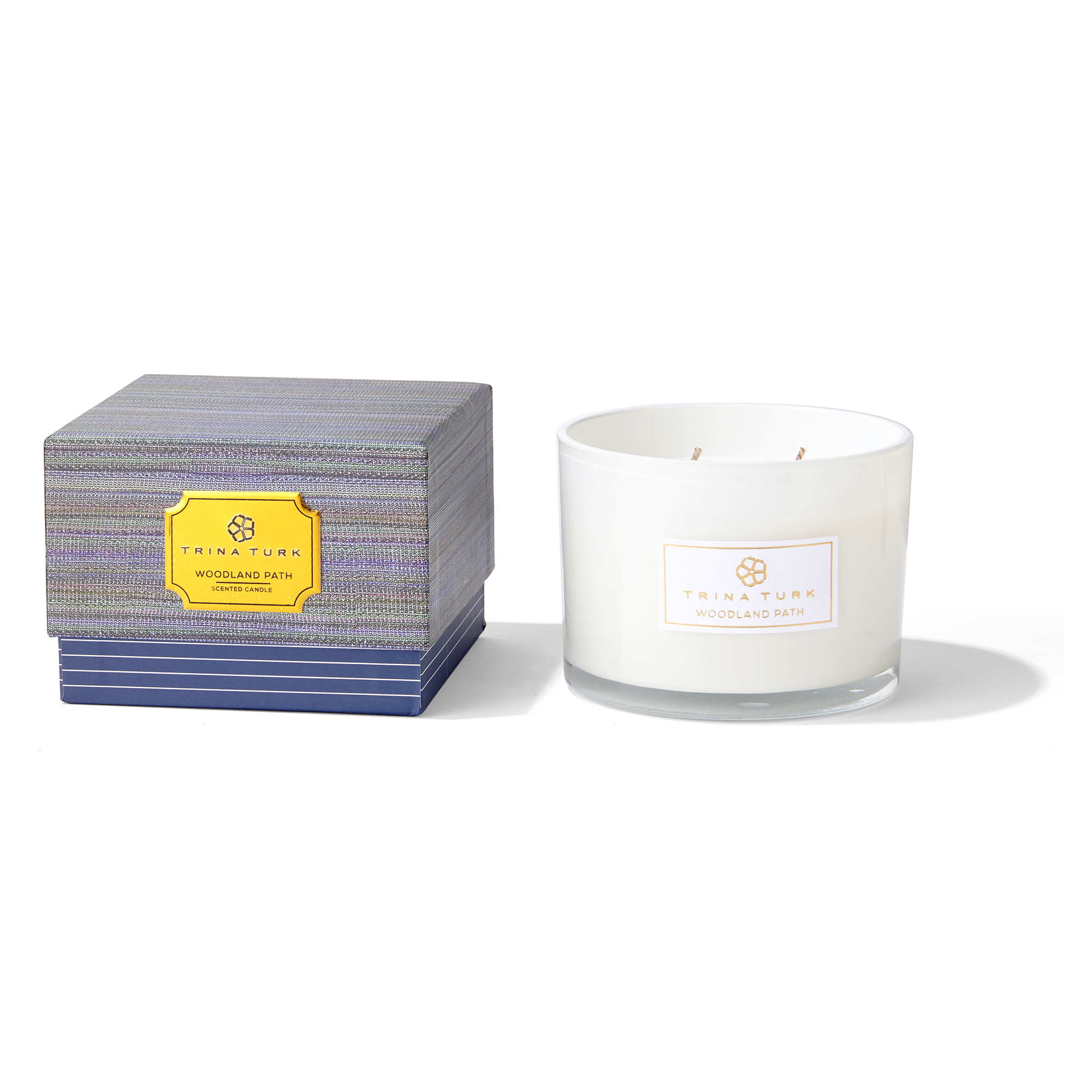 Trina Turk 3 Wick Woodland Path Scented Candle with Glass Jar Cotton