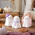 thumbnail image 5 of Set of 3 Halloween Figurines for Halloween Tabletop Home Decor, 7.87 x 3.54 x 1.57 Inch Cute Resin Ghost Statues, Kawaii Mini Halloween Ornaments for Fall Mantel Centerpiece Decor, 5 of 7
