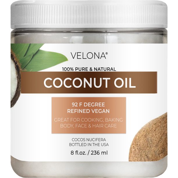 velona Aceite de coco 92 grados 8 fl oz | Aceite portador puro y natural | en frasco | Refinado Prensado en frío | Cuidado del cabello para la piel, la cara y el cuerpo | Úselo hoy: disfrute de los