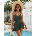 thumbnail image 3 of WQD Womens One Piece Swimsuits Tummy Control Bathing Suit Slimming Skirt Swimwear Push Up V Neck Swim Dress, 3 of 6