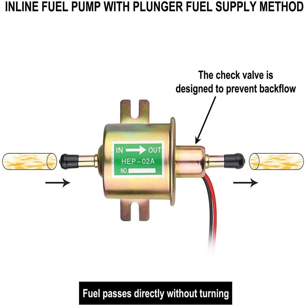 Universal 3-6PSI Gas Diesel Inline Low Pressure Electric Fuel Pump HEP-02A 24V
