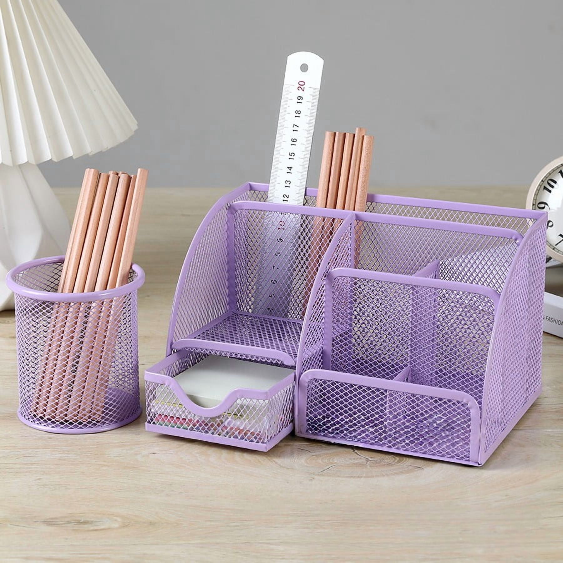 Iron seven-panel pen holder set multi-functional desk storage box,Desk Organizers and Accessories