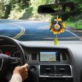 thumbnail image 4 of 1 Uds. Colgante para espejo retrovisor de coche colgante de girasol tejido a mano para decoración del hogar decoraciones colgantes para coche, 4 of 5