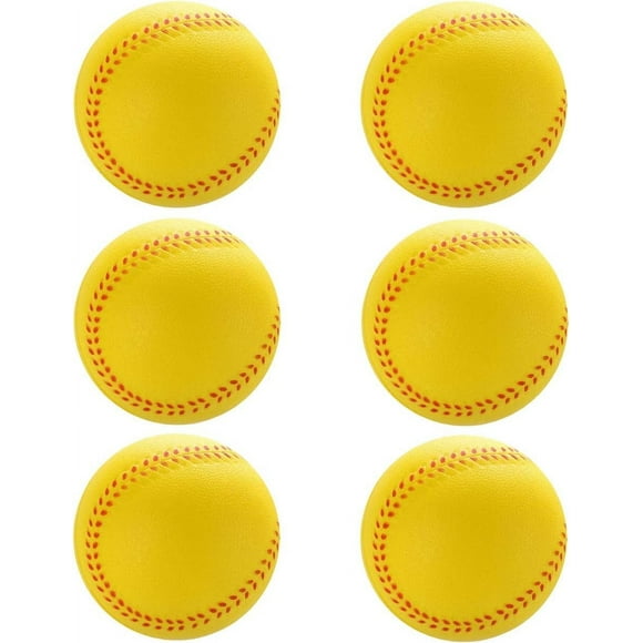 Ballons de Softball d'Entraînement, Balle Anti-Stress de Softball pour l'Entraînement de Sécurité, Ballons de Softball pour Débutants Extrêmement Durables, Ensemble de 6 Balles d'Entraînement pour Usage Intérieur Extérieur