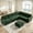 Green, variant on 102" L-Shaped Sectional Sleeper Sofa Bed, 7-Seat Convertible Couch with Pull-Out Bed, Reclining Backrest, USB Ports & LED, Ottoman & Storage Seat for Living Room Apartment Office Chenille Beige