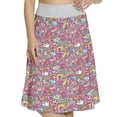 thumbnail image 1 of Women's 1960s Psychedelic Groovy Doodle A-line Printed Skirt Casual Wear, 3XL, Fuchsia Pink Blue, by Ambesonne, 1 of 1