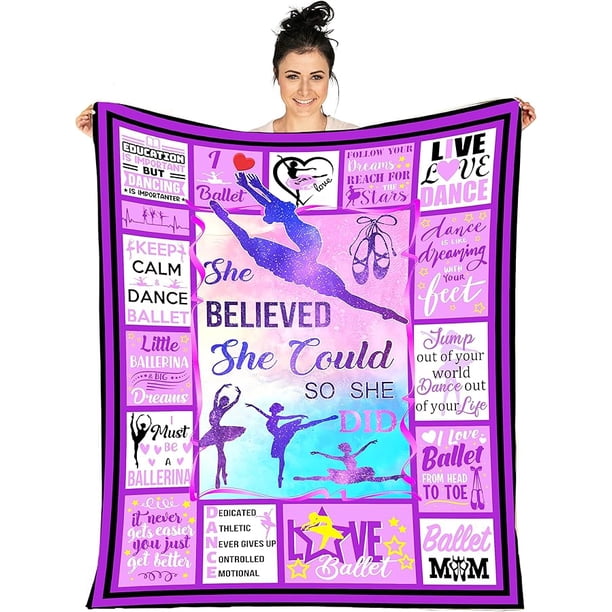 LHSHID Ballet's Blanket Dancer Gifts Throw Blanket Ultra Soft Inspirational Birthday Gifts Flannel Blankets for Girls Teens Kids Bed All Season Cozy Blanket Blanket