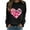 A Black, variant on Wovix Valentine Day Sweatshirt For Women Love Heart Printed Pullover Cute Long Sleeve Crew Neck Casual Tops Honeymoon Wear