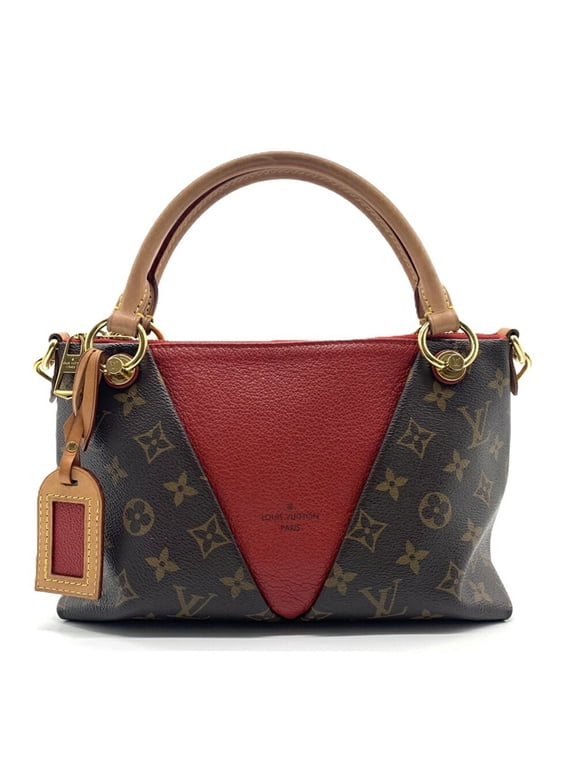 Pre-Owned Louis Vuitton V Tote BB Monogram Bag Brown/Red M43966