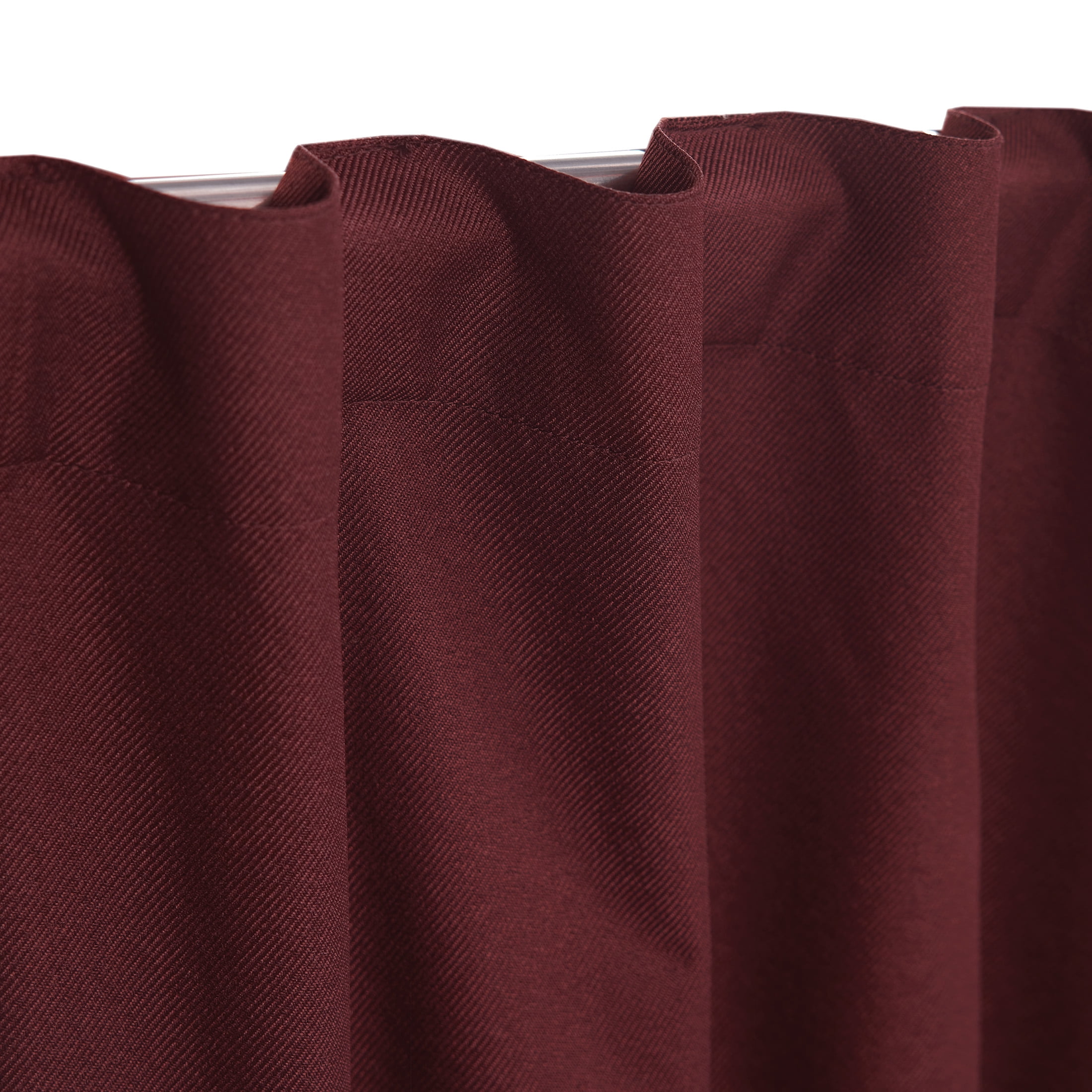 Mainstays Merlot Solid Blackout Rod Pocket with Back Tabs Curtain Panel Pair, Set of 2, 30" W x 63" L