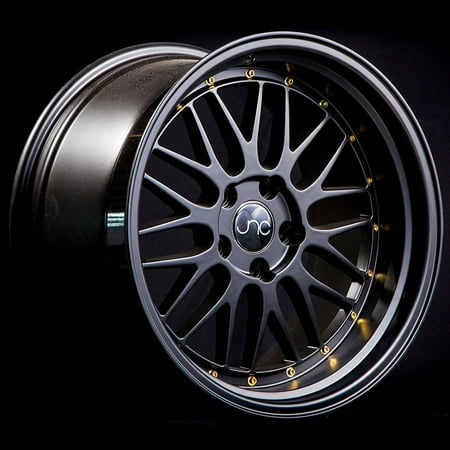 For 18x8 inch (1 Single Wheel Only) JNC Wheels - 18" JNC005 Black Gold Rivet Rim - 5x112 JNC Wheels-24636764230
