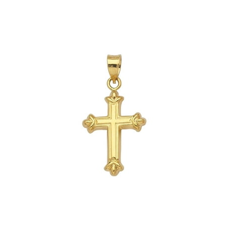 14k Yellow Gold Fleuree Cross Pendant, Pendant Only