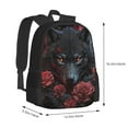 thumbnail image 2 of Sigee Rose Full Moon Black Wolf for Simple large capacity backpack Travel Laptop Backpack, Business for Travel and Daily Use, 2 of 9