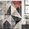 thumbnail image 3 of Black Beige Rhombus Waterproof Fabric Shower Curtain, Vintage Geometric Art Waterproof Fabric Shower Curtain for Bathroom Curtains Bathtubs Hotel Washable Shower Curtains with 12 Hooks Small 36x78in, 3 of 8