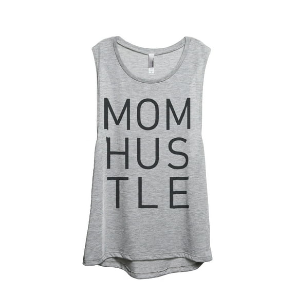 Thread Tank Mom Hustle Women's Sleeveless Muscle Tank Top Sport Grey Small