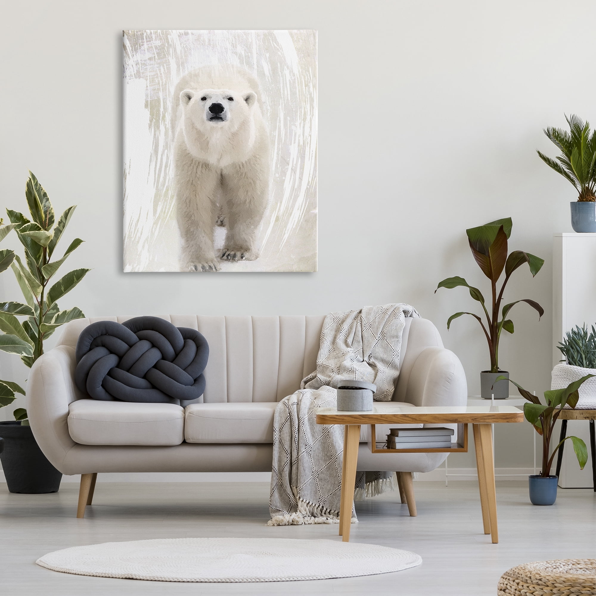 Stupell Industries Modern Polar Bear Portrait Animals & Insects Painting Gallery Wrapped Canvas Print Wall Art, 36 x 48