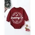 thumbnail image 2 of Seyurigaoka Infant Baby Spring Christmas Romper Tops Letter Elk Print Long Sleeve Round Neck Jumpsuit/Sweatshirt for 0-24M Toddler Kids, 2 of 9