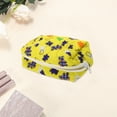 thumbnail image 3 of Unique Bargains 1 Pc Quilted Square Flowers Makeup Bag Yellow Polyester, 3 of 6
