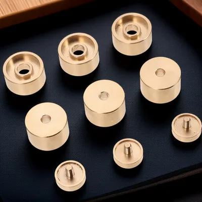 WEUVEB Musical Instrument Accessories 1 Set Copper Square Trumpet Valve Finger Buttons Golden Color