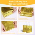 thumbnail image 3 of TickJOY 12 Pcs Iridescent Gift Bags with Handles, Holographic Reusable Gift Bags Medium Size, Goodie Bag for Birthdays, Christmas, Weddings, Holidays, Valentines (8"W x 4"D x 10"H, Gold), 3 of 6