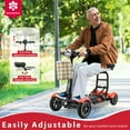 thumbnail image 6 of Bangeran Portable Electric Senior Scooter with LED Headlights and Front Basket, 12 mph Top Speed, Large Leather Seat, All Terrain Tires - Matte Red, 6 of 7