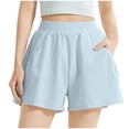 thumbnail image 2 of PIWHJQK Women Athletic Gym Yoga Shorts Women's 5 Inch Loose Style Solid Workout Shorts With Pockets Yoga Bottoms, 2 of 5