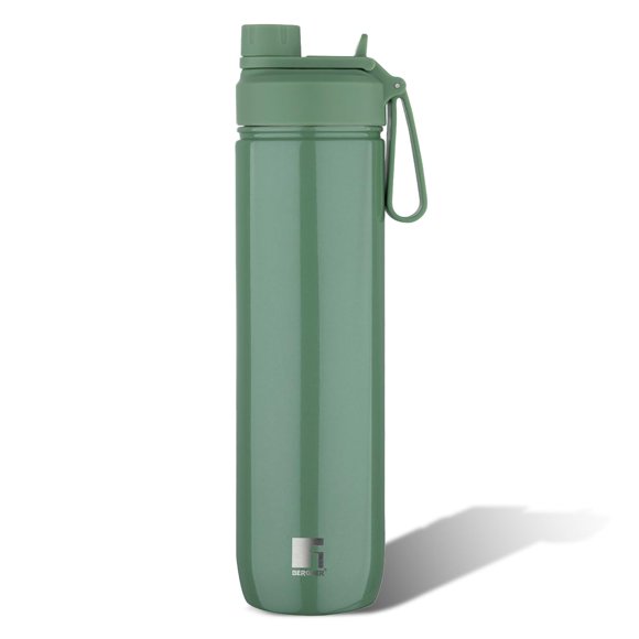 Metallic Olive Thermo Steel Bottle Or Flask 750ml | Hot & Cold, Vacuum Insulated - Flip Top Lid With Strap | Rust & Leak Proof
