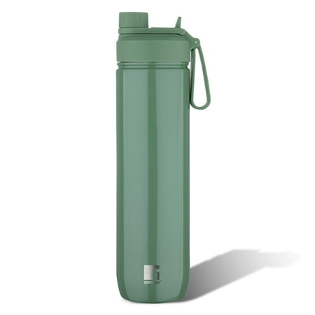 

Metallic Olive Thermo Steel Bottle Or Flask 530ml | Hot & Cold Vacuum Insulated - For Water Coffee Tea Soup Juice Use In Office Commute Sports Travel - Flip Top Lid With Strap